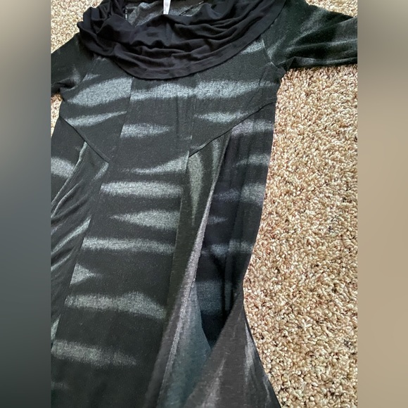 Kensie droopy collar Long Sleeve Black gray Casual Dress. Pockets.Size S/CH/P - Picture 7 of 11